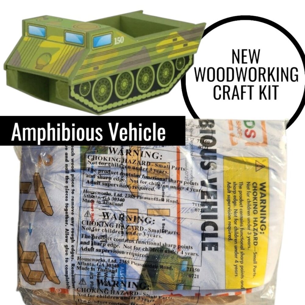 NEW Home Depot Kids Workshop Kit Amphibious Vehicle Tank Truck Craft Kit Stem To